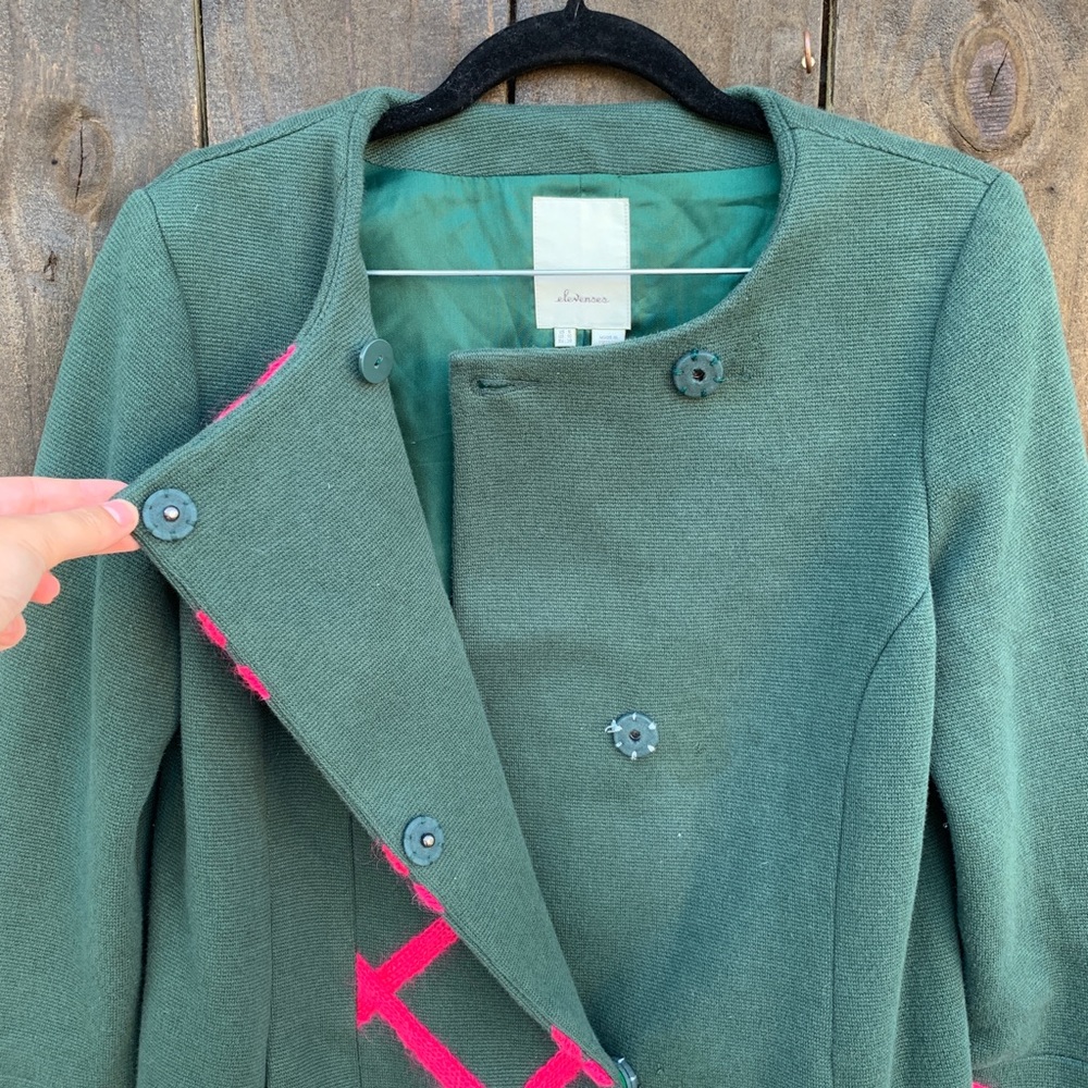 Anthropologie Elevenses Tamarisk Lattice Coat 6 - Picture 5 of 8